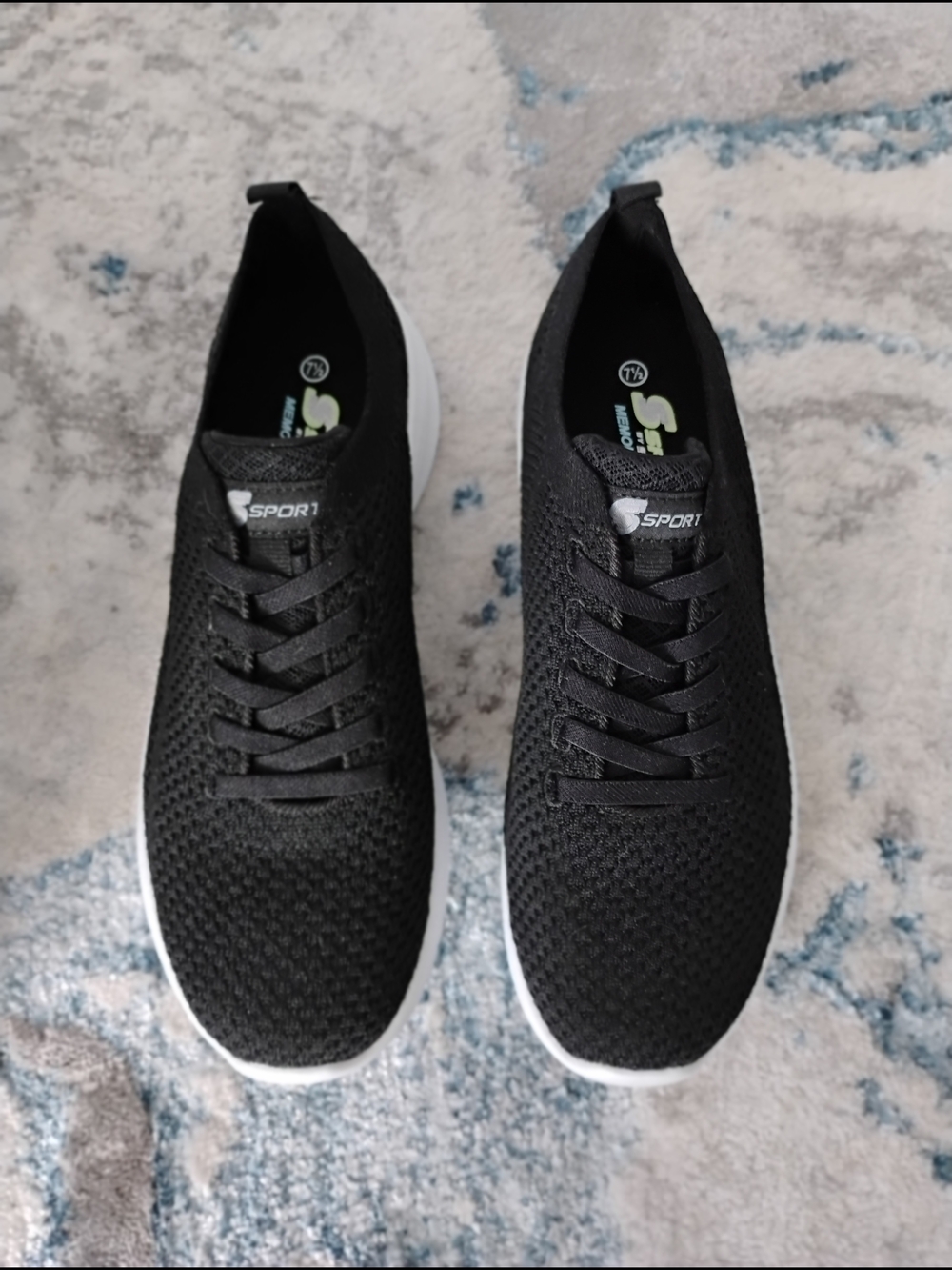 S Sport by Skechers Women’s Black Knit Slip On Memory Foam Sneakers Sz 7.5 - Picture 2 of 5
